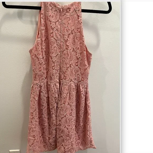 Aqua | Dresses | Bloomingdales Pink Lace Mini Dress | Poshmark
